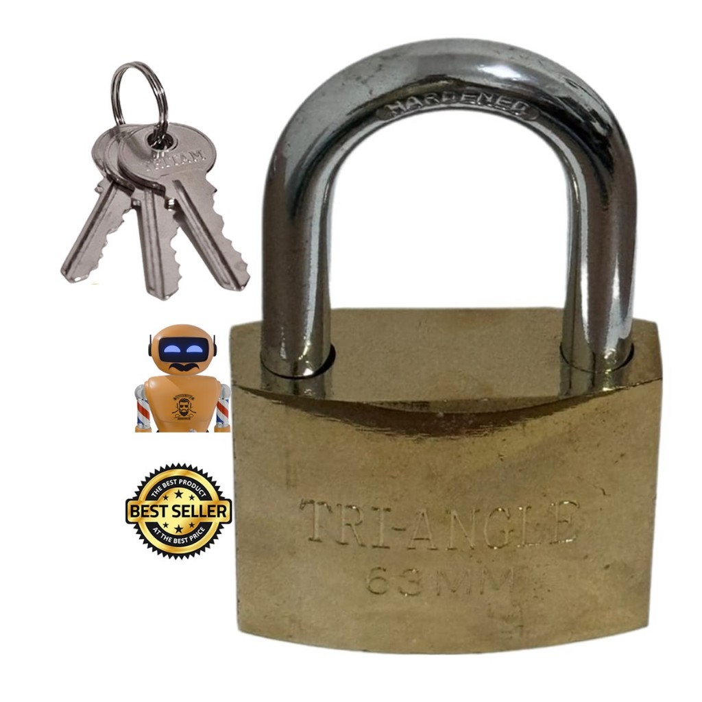 Novo Cadeado TrianGle Grande Reforçado TG63MM Proteção Antifurto Para Portão Armario Vitrine