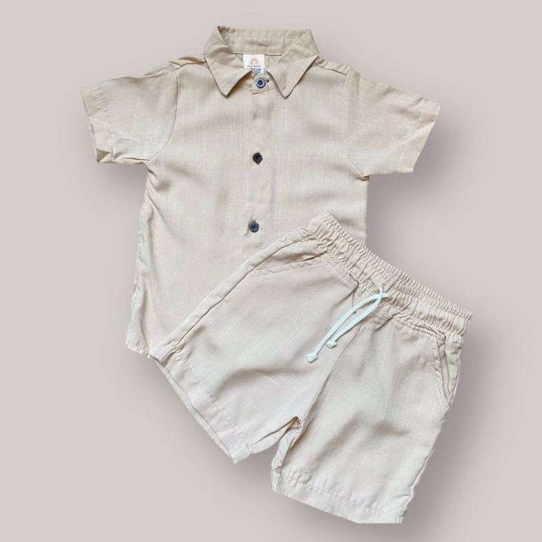 Conjunto Infantil Menino Básico Minimalista Camisa E Short Conjunto social menino em Oferta na Shopee