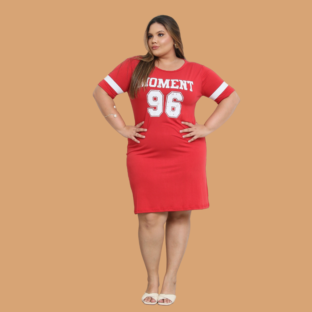 Vestido Estampado Plus Size Curve Curvy Camisão Moda Gringa Verão veste até 56 Camisetão Feminino em Oferta na Shopee