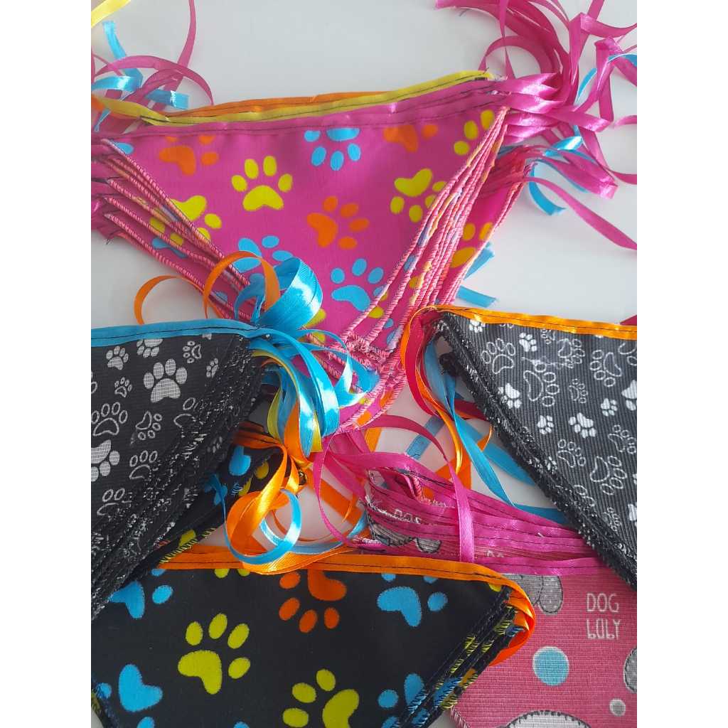 Kits com 30/60 Bandanas Pet com Fita de Cetim Banho e Tosa
