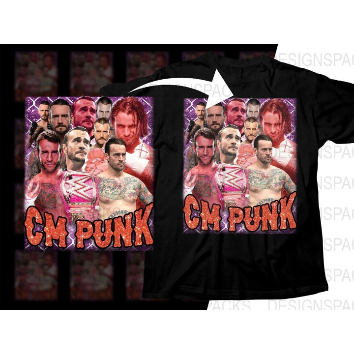 Camiseta wrestling superstar cm punk wwe