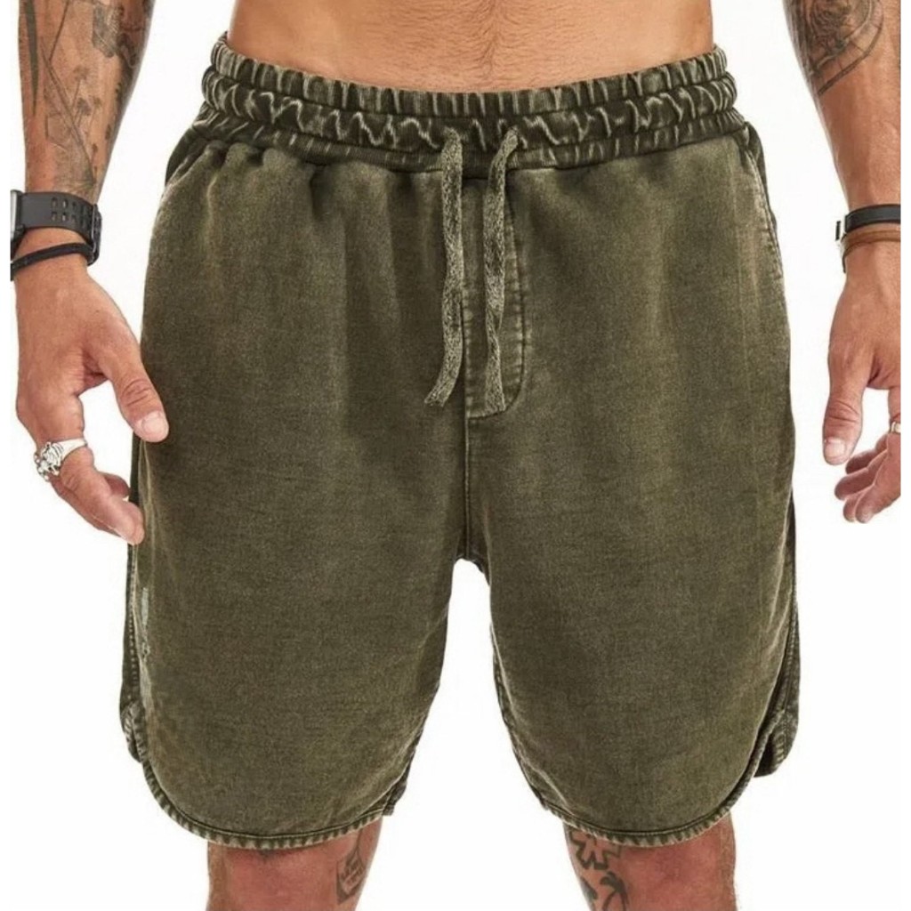 Bermuda Short Moletom Masculina Lisa Com Bolso e Amarração Moletom Passeio Academia Treino em Oferta na Shopee