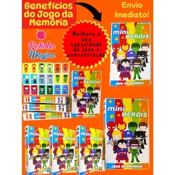 Kit 50 Jogo Da Memoria Mini Herois Infantil P/ Kit Festa Aniversario Lembrancinha Quermesse novo