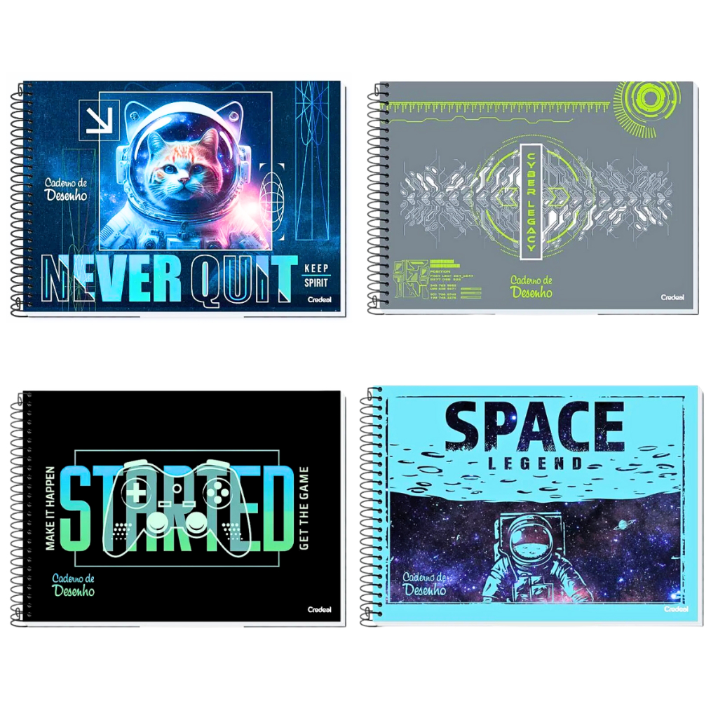 CADERNO DE DESENHO MASCULINO 80 FOLHAS em Oferta na Shopee