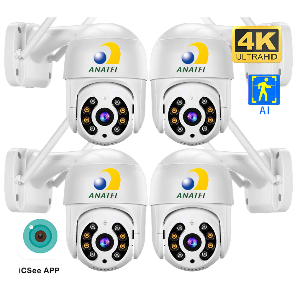 Kit 4 Câmeras Segurança Externa Dome Wifi Ip Prova D'água A8 Yoose