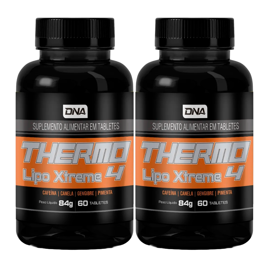 Kit 2x Thermo Lipo Xtreme 4 60 Tabletes - Suporte Termogênico | DNA Suplementos