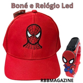 Kit Boné + Relógio Infantil Para Menino Homem Aranha Spiderman spyderman em Oferta na Shopee