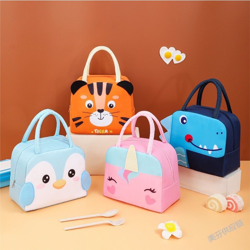Lancheira Bolsa Térmica com desanho animais Infantil Para criença uso Escolar Kids