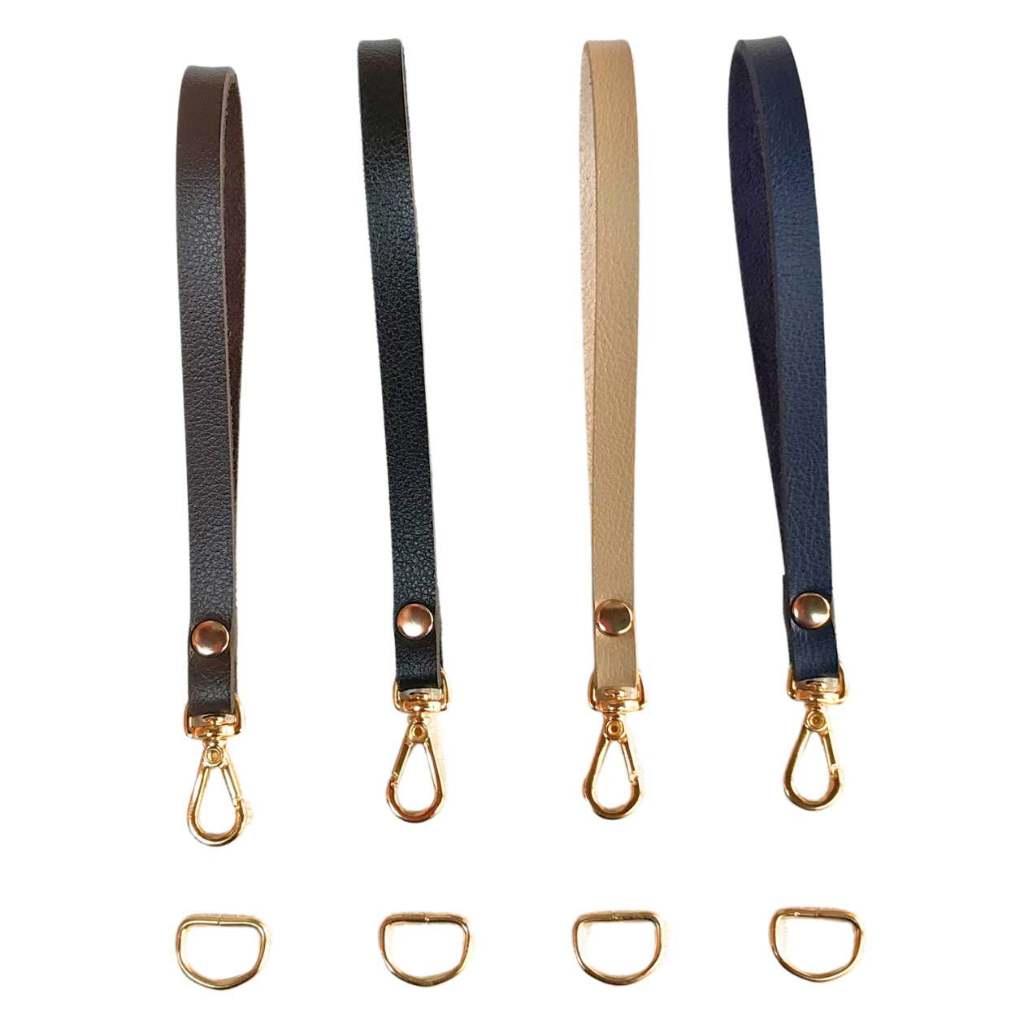 Kit 4 Alças de Mão Couro Sintético Montana Para Bolsa Clutch