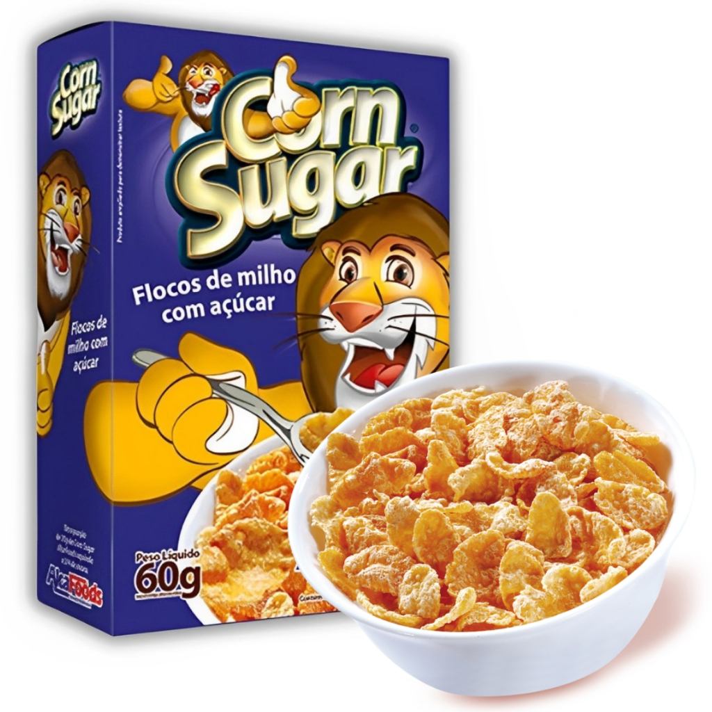 Sucrilhos Corn Sugar Flocos De Milho C/Açúcar 60g Alcafoods em Oferta na Shopee