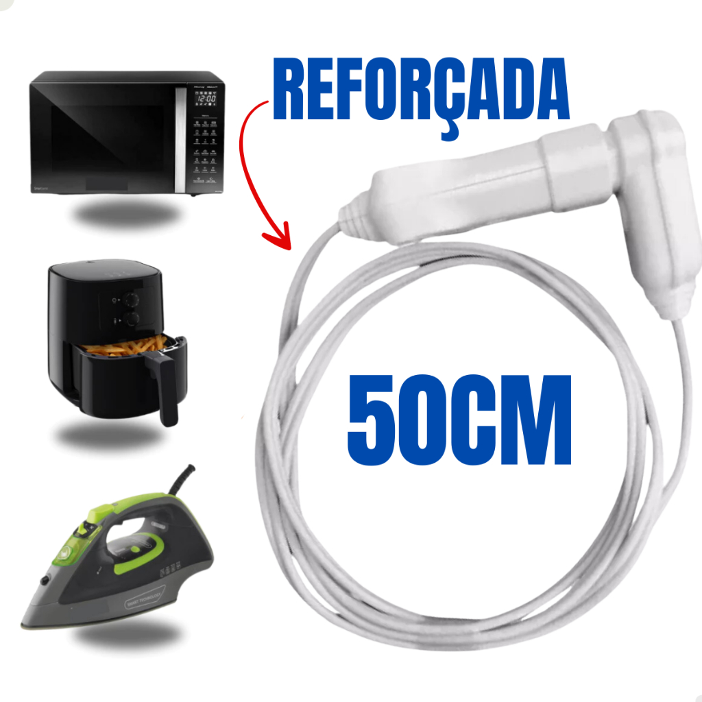 Cordão Prolongador 50 CM 10A 1 Tomada 2x1mm em Oferta na Shopee