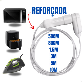 Extensão De 1 Tomada 10/20 Amperes Com Desconto 50cm/80cm/1,5/3/5/10 Metros em Oferta na Shopee
