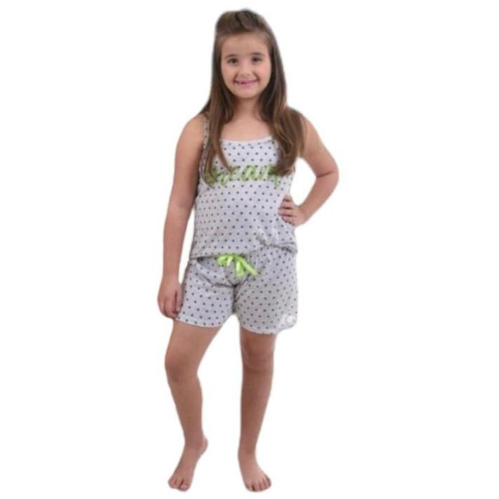 Pijama Feminino Infantil Short Doll Baby Doll Verão Alcinha Conjunto Infantil Menina Desenho
