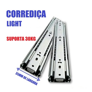 Corrediça de Gavetas Trilho Telescópico Light 35mm Largura (1PAR) - 25CM 30CM 35CM 40CM 45CM 50CM em Oferta na Shopee