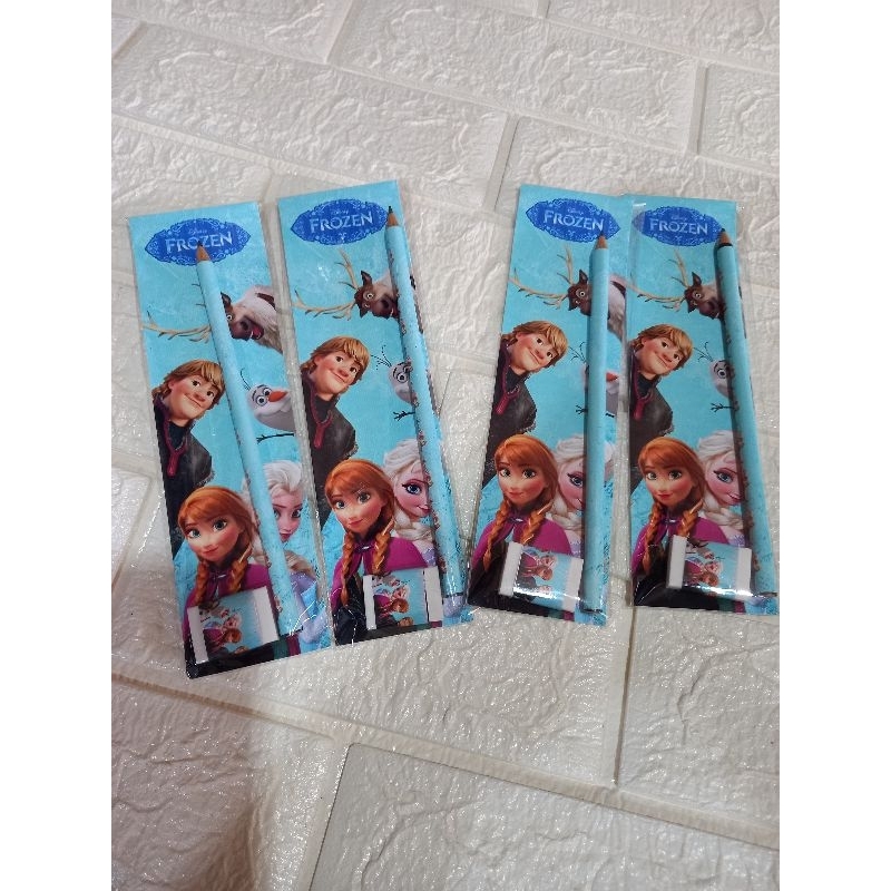 30 unidades de lápis e Mini Borracha: Frozen - Não é personalizado