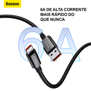 Baseus Cabo Turbo USB P/ USB-C Superior Series 100w 1.5m Universal Xiaomi Android em Oferta na Shopee