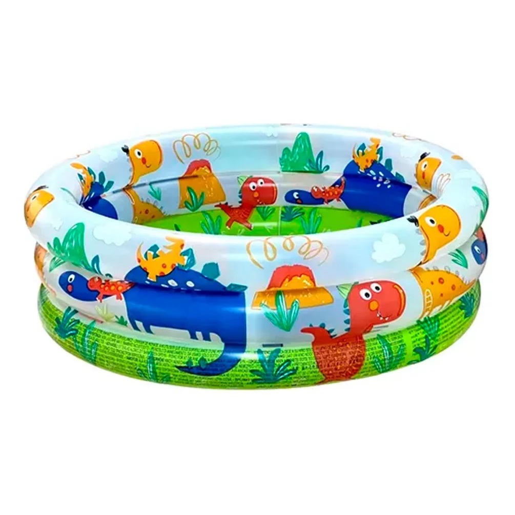 Piscina Inflável 28 Litros Infantil Dino 3 Anéis Intex 61CMX22CM em Oferta na Shopee
