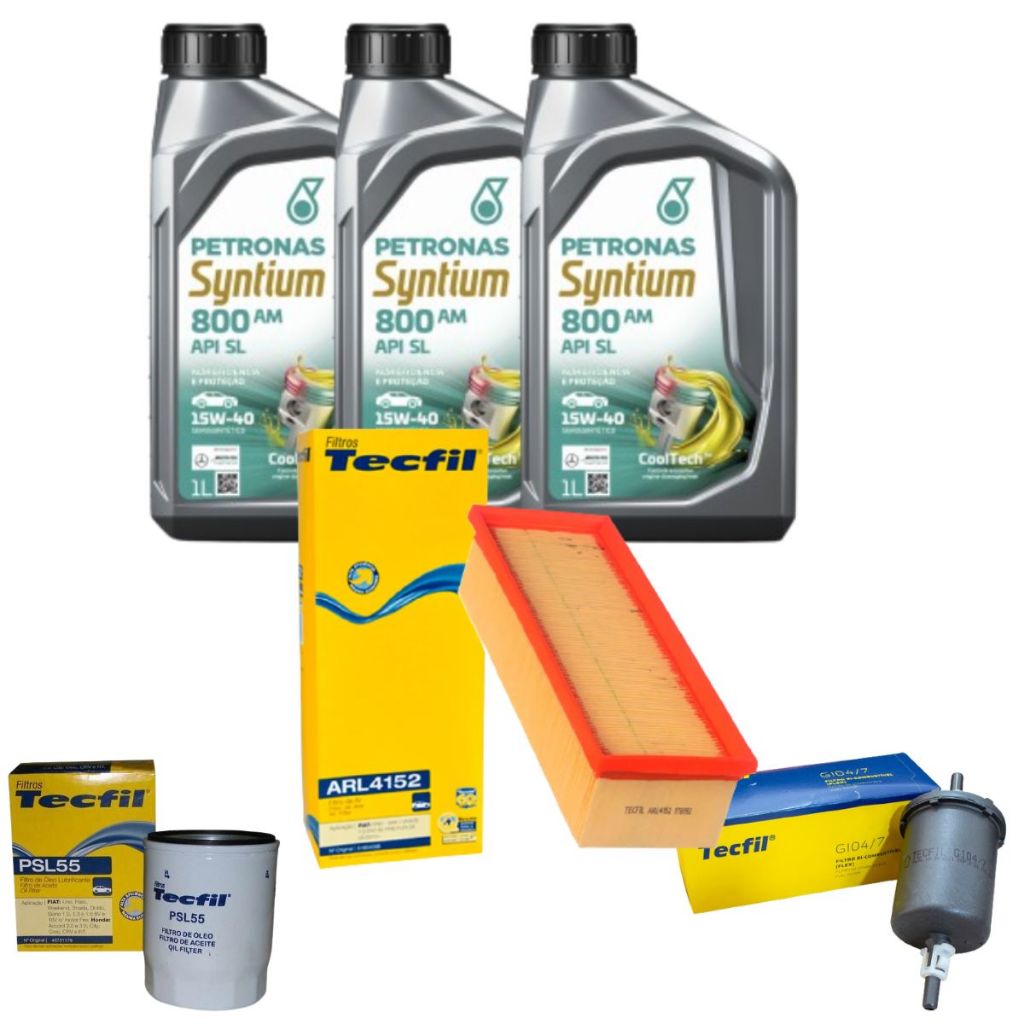 Kit Troca De Oleo E Filtros Grand Siena Novo Uno Punto Palio Attractive 1.4 EVO 8V 15w40 Syntium em Oferta na Shopee