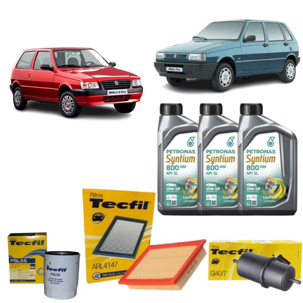 Kit Troca De Oleo E Filtros Uno Fiorino 1.0 Fire 15w40 Petronas Syntium revisão original Fiat em Oferta na Shopee