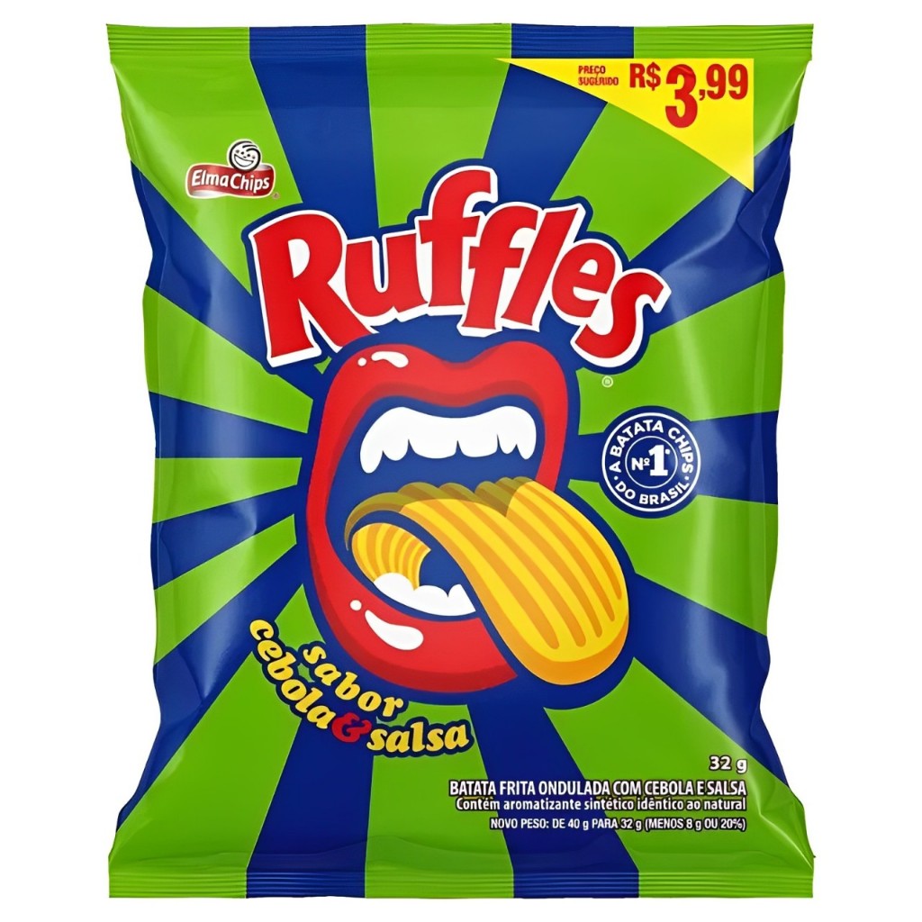 Batata Frita Ondulada Ruffles Cebola&Salsa 32g Elma Chips em Oferta na Shopee