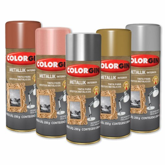 Tinta Spray Metallik Colorgin 350ml Em Cores Para Decoração E Artesanato