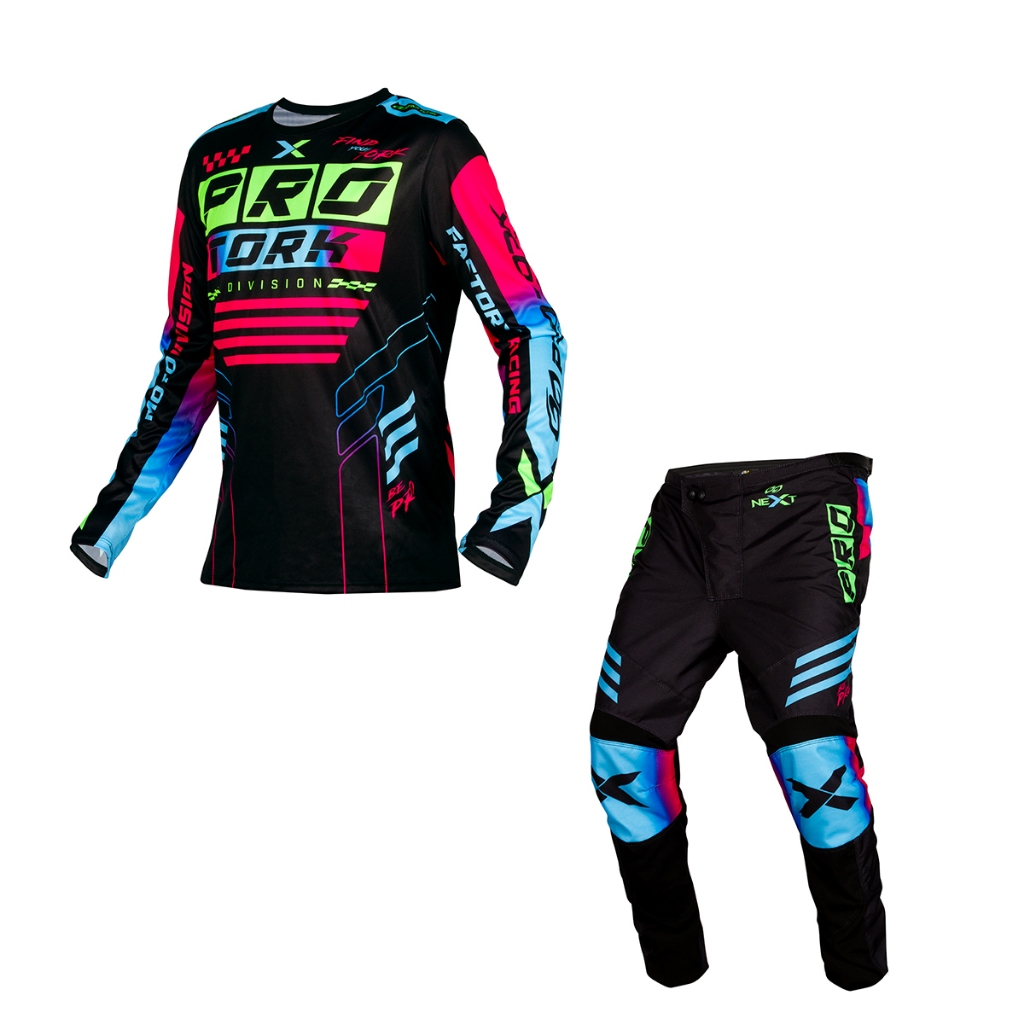 Kit Roupa Motocross Trilha Conjunto Calça e Camisa Adulto Feminino Masculino Next Pro Tork