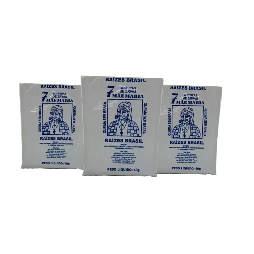 Defumação / Defumador Mãe Maria Original 40grs Limpeza do Lar, Limpeza Espiritual Kit C/3 Unidade - Promoção