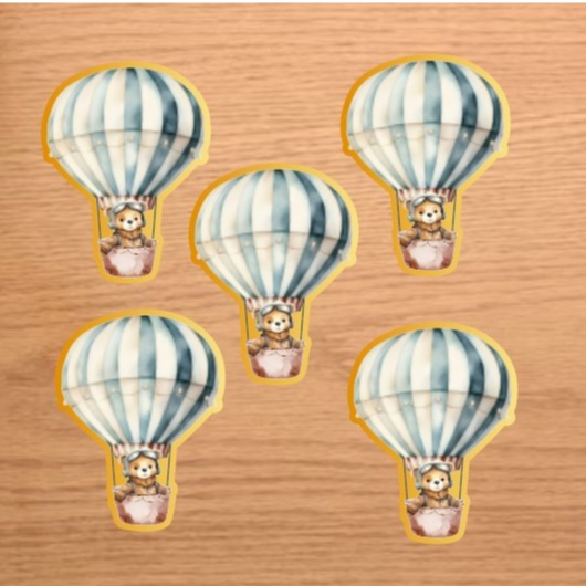 Aplique 3D Ursinho Baloeiro com laminado Chá Revelação Chá de Bebê Maternidade Lembrancinha