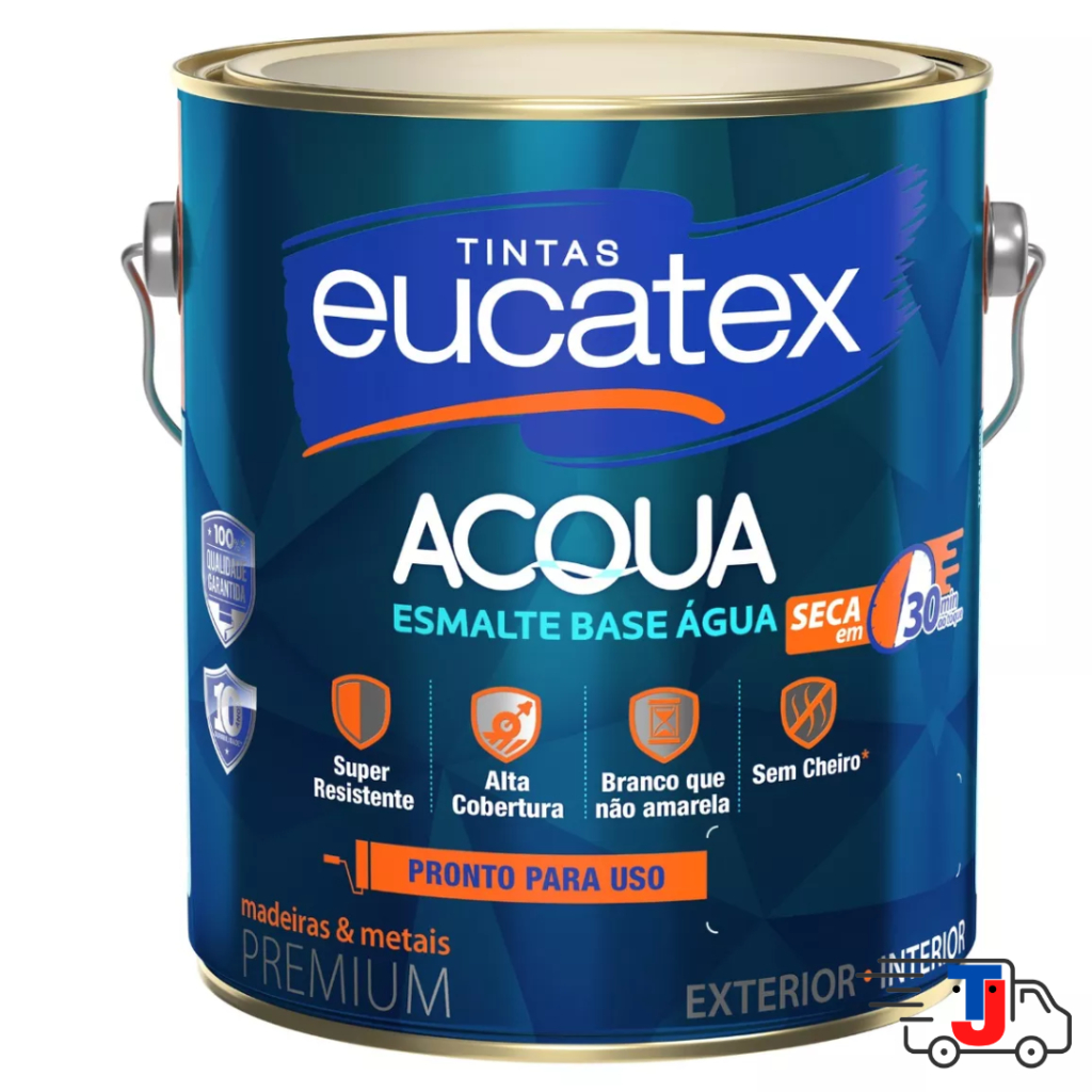 Tinta Esmalte Base Água Branco Brilhante 3,6L Eucatex em Oferta na Shopee