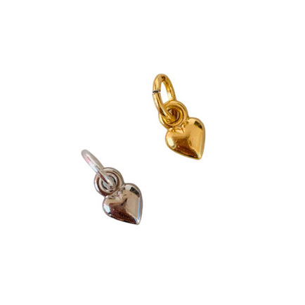 Berloques para pulseiras Semi Joia Ouro e Prata Mini coração