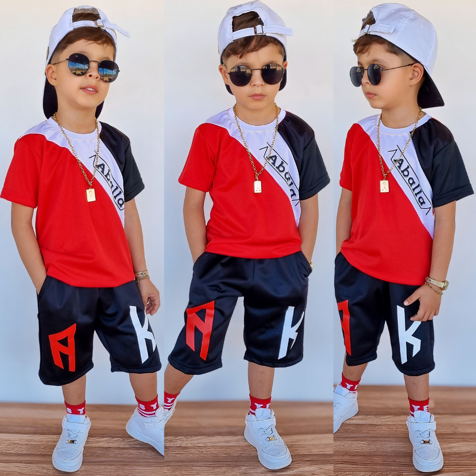 Roupa Juvenil Dri-Fit Moda Kids Masculina Conjunto Infantil Estiloso