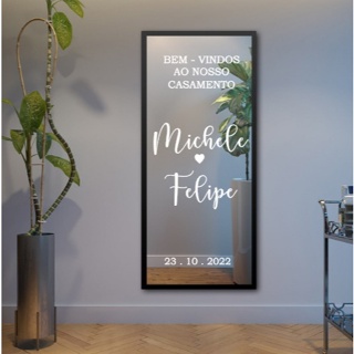 Adesivo Personalizado Para Espelho De Casamento Fotos Ensaios Festa em Oferta na Shopee