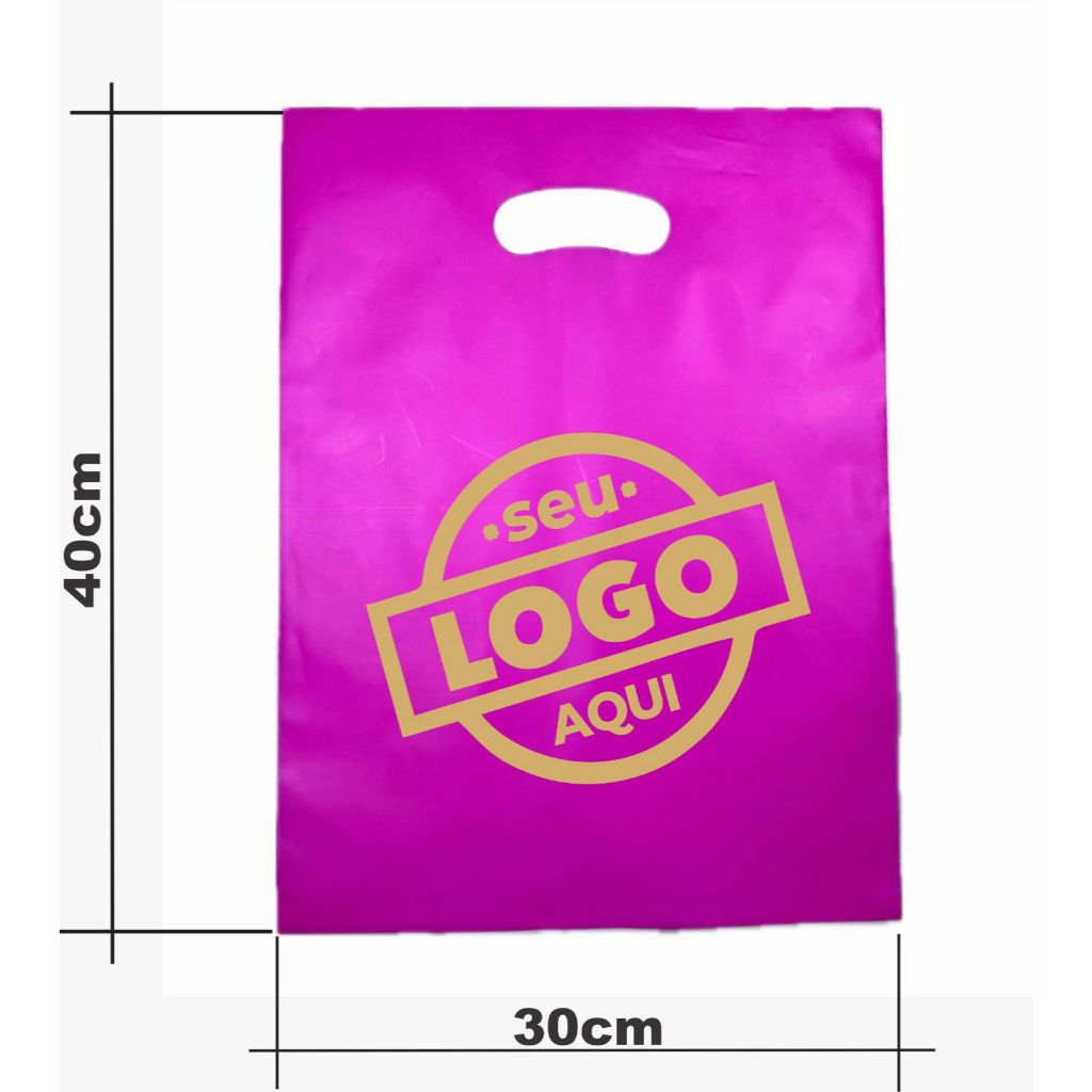 Sacola Plástica Boca vazada, Boca de Palhaço, Boca Triste personalizada com O SEU LOGO 50 unidades