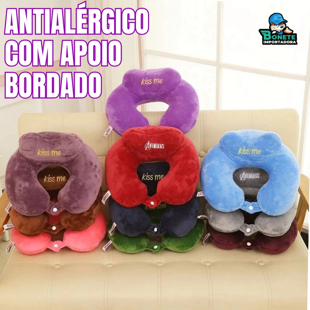 Almofada De Pescoço com apoio Algodão/travesseiro De Viagem Cervical Com Zíper em Oferta na Shopee