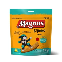 Petisco Bifinho Magnus Frutas Cães Adultos Banana, Maçã e Aveia 250 gr