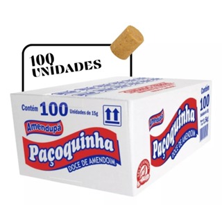 Paçoca Amendupã Caixa Com 100unidades 1,5kg - Rolha Embrulhada Individual em Oferta na Shopee