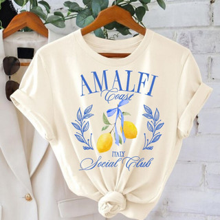 Camiseta Feminina Lançamento Estampada Amalfi Fruta Limao 100% algodão em Oferta na Shopee
