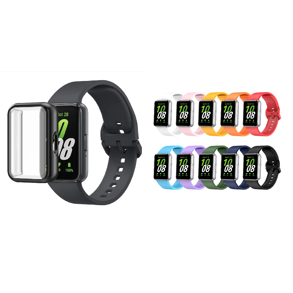 Kit Pulseira Premium + Capa Bumper 360 Para Smartwatch Galaxy Fit 3