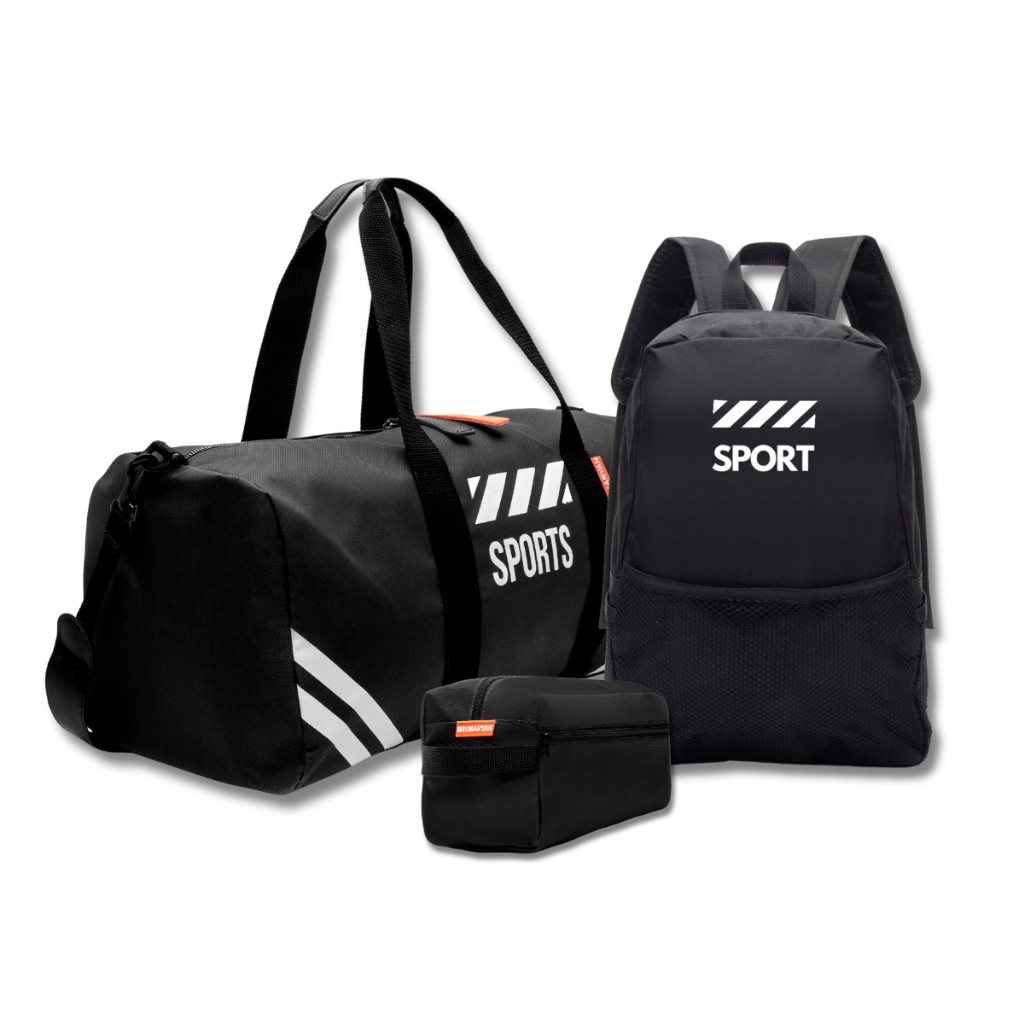 Kit Fitness Bolsa Esportiva Mochila e Necessaire Impermeavel Para Academia e Viagem Alça de Mão Transversal de Ombro