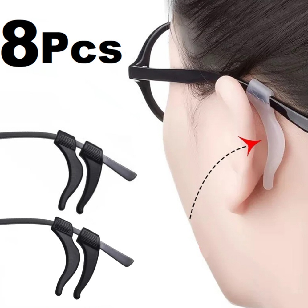 Kit 8 Suporte Trava Armação de Óculos Antiderrapante em Silicone em Oferta na Shopee