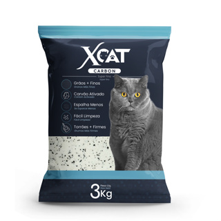 Areia para Gatos Xcat Carbon 3Kg - Fina, Controle de Odores e Torrões Resistentes em Oferta na Shopee