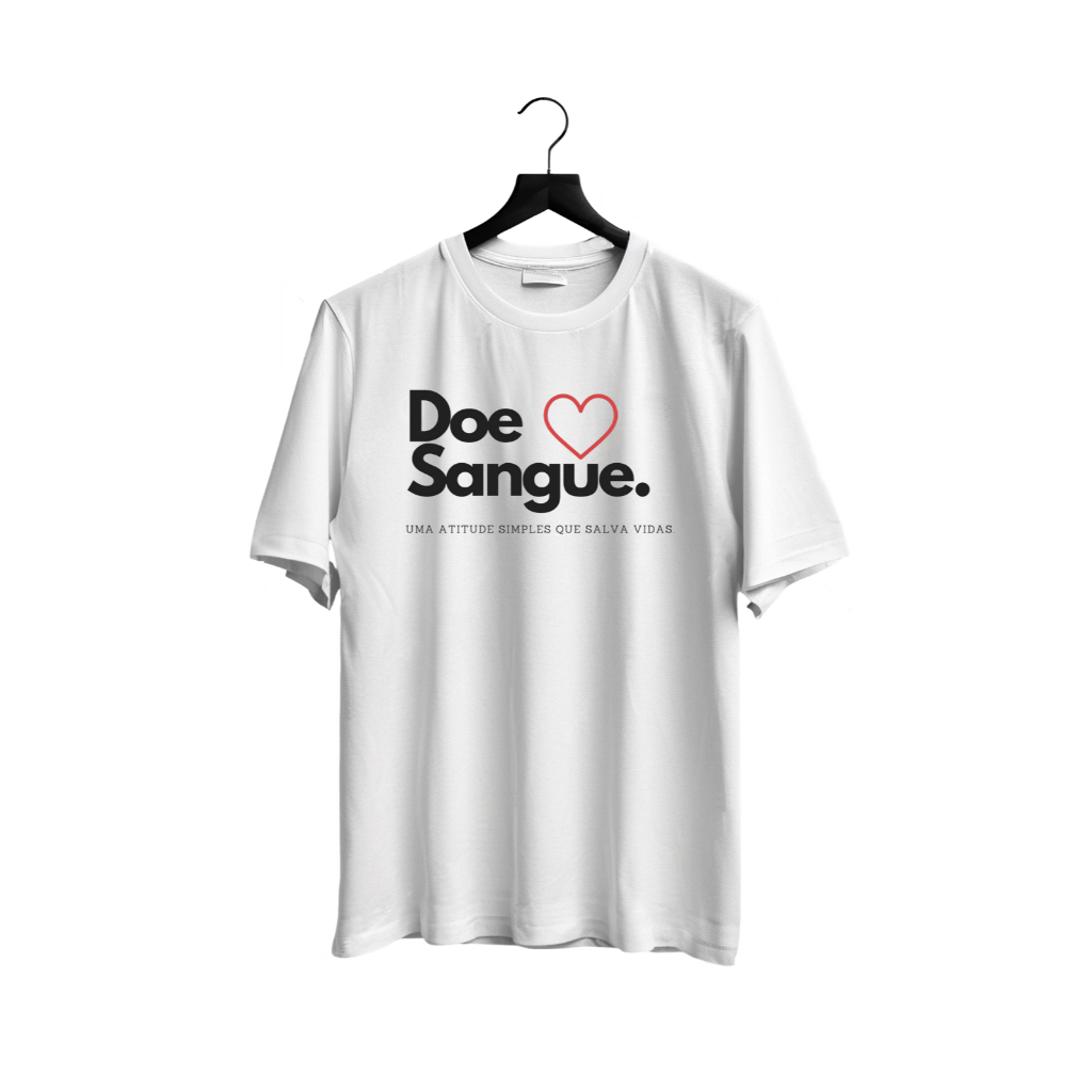 camiseta unissex campanha social doe sangue salve vidas