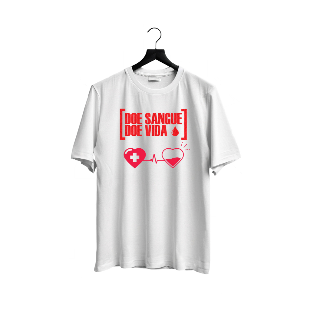 camiseta unissex campanha social doe sangue medula vida