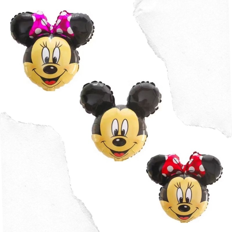 KIT 05 BALÕES METALIZADOS MINNIE MOUSE E MICKEY MOUSE DISNEY