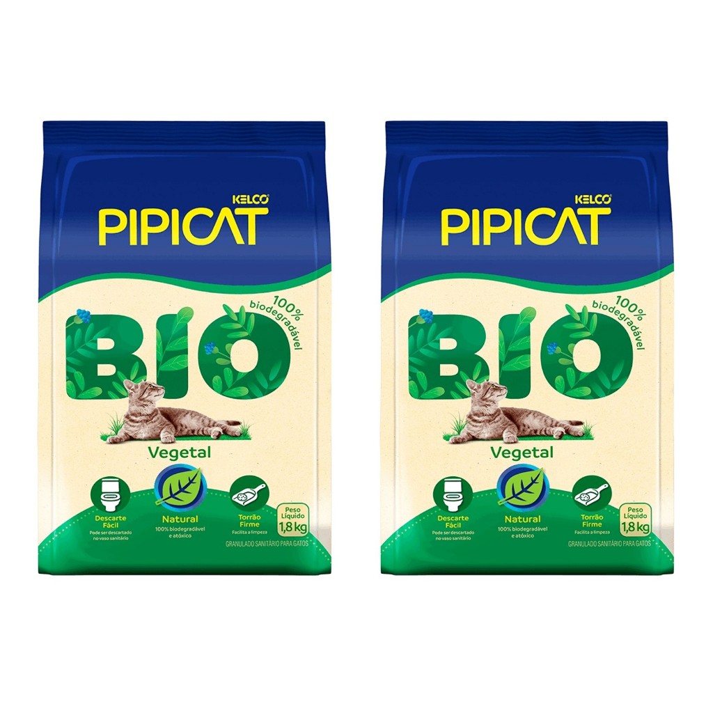 Kelco KIT Pipicat Bio Vegetal Biodegradável 1,8 kg - 2 Unidades em Oferta na Shopee