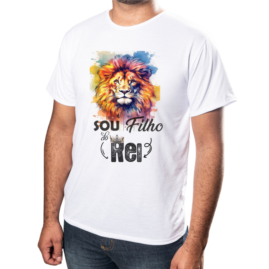 Camisa Personalizada Sou Filho Do Rei Estampada Ótimo Acabamento E Durabilidade Anti-pilling 100% Poliéster