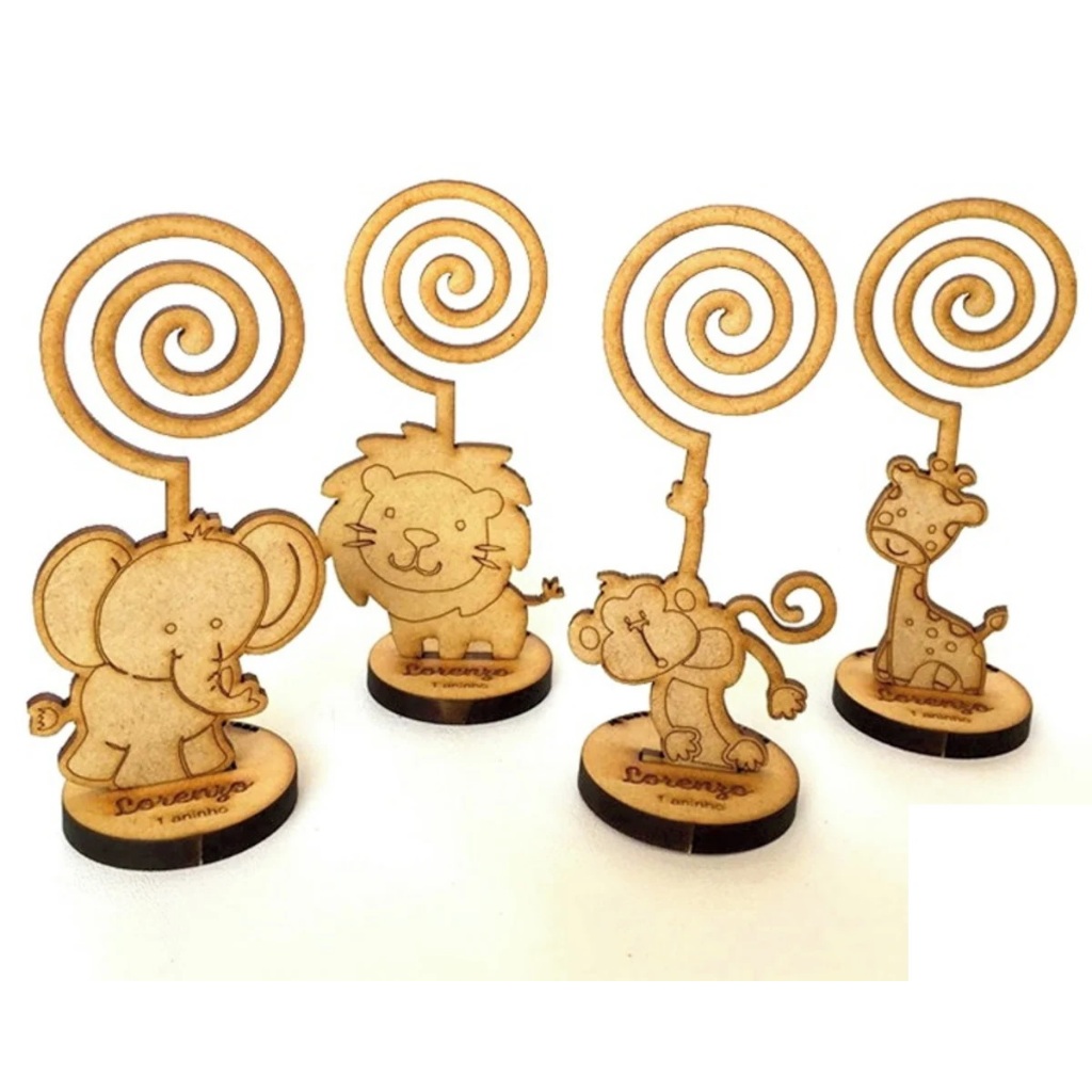 10 lembrancinha Porta recado/foto mdf personalizados Safari bichos