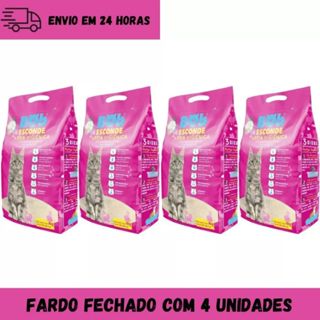 Kit 4 Areia Higiênica para Gatos Bob Esconde com Extrato de Mandioca Biodegradável 4Kg em Oferta na Shopee