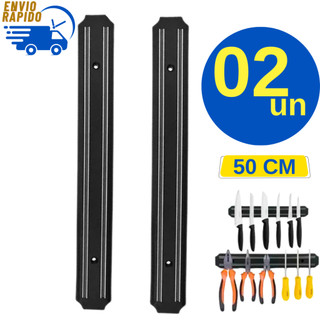 Kit 2 Barra Magnética Imã 48/50 cm Organiza Ferramentas Faca Tesoura Utensílios Cozinha Restaurante Oficina Churrascaria