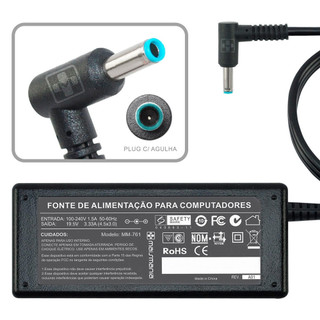Fonte AAA005 Carregador Compativel Com HP 19.5V/ 3.33A/ 65W Pino - 4.5x3.0mm